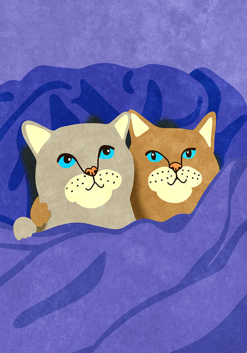 Katten in bed