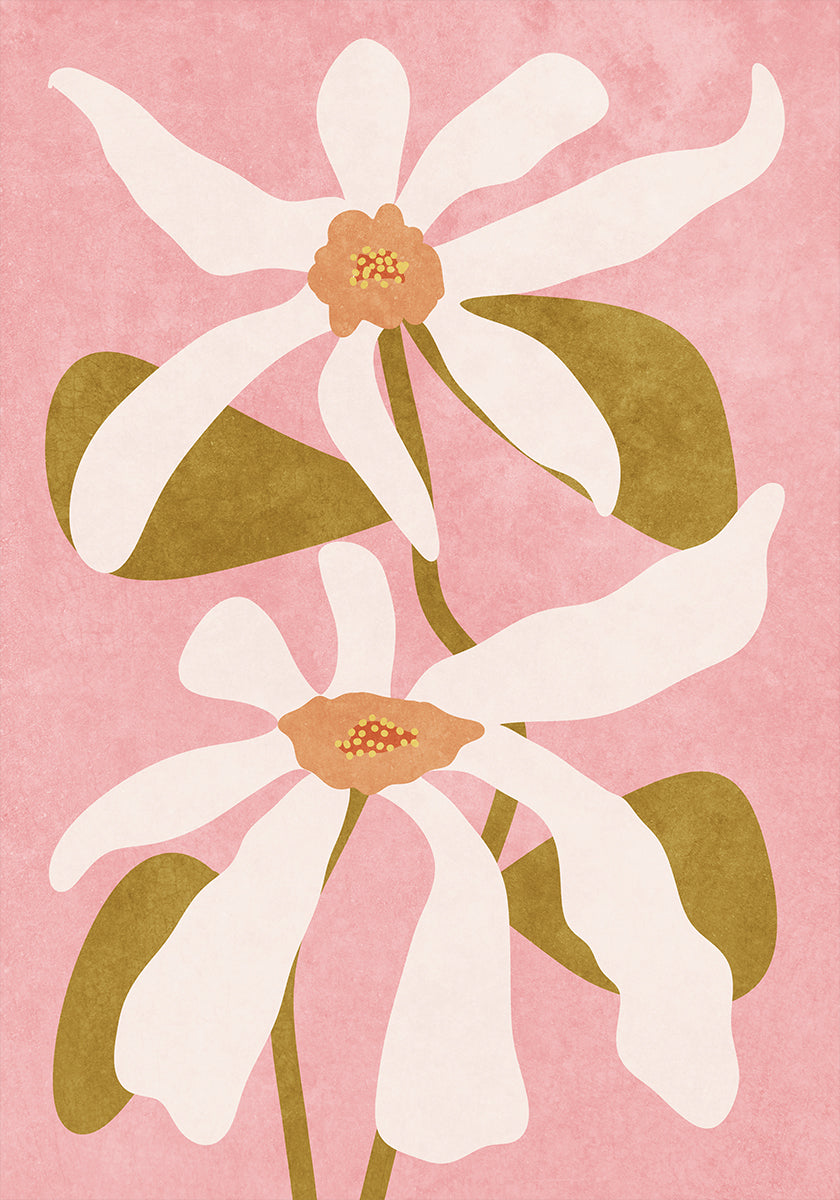 Abstracte bloemen in poster