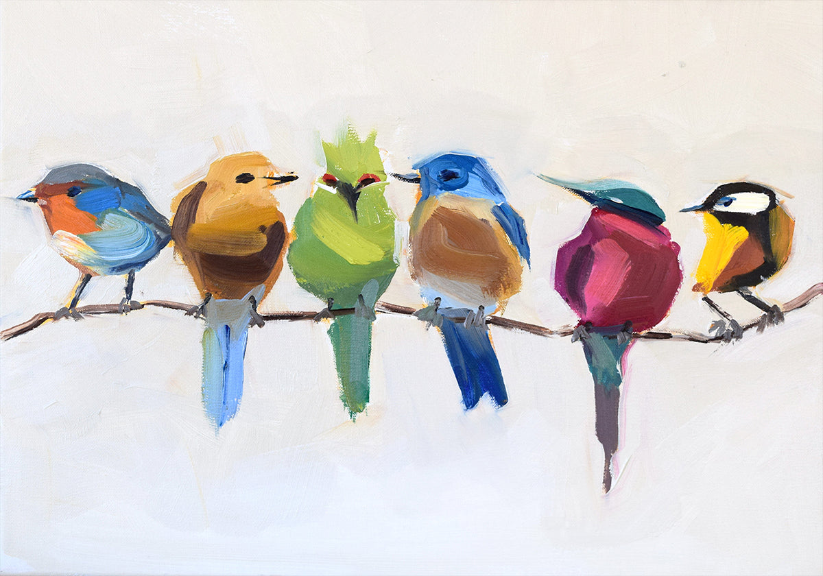 Vogels op een tak-poster