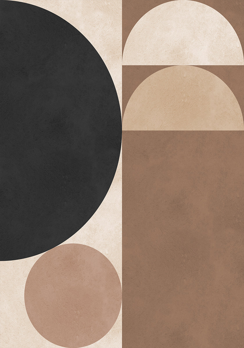 Bruine geometrie 6 poster