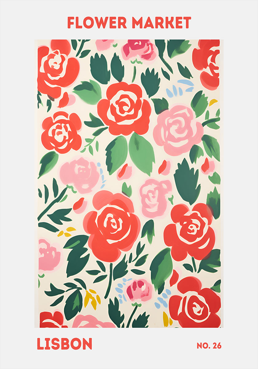 Bloemenmarkt Lissabon Poster