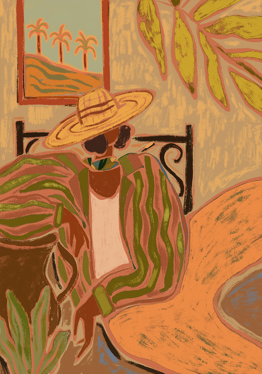 Dame in Streepaffiche