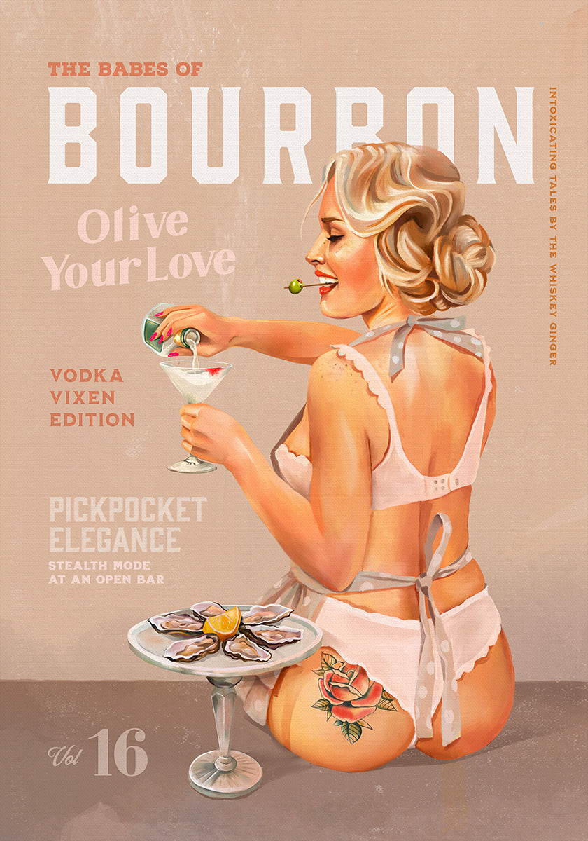 Bourbon Babe Vol 16 Vintage Wodka Martini Pin-Up Girl Poster
