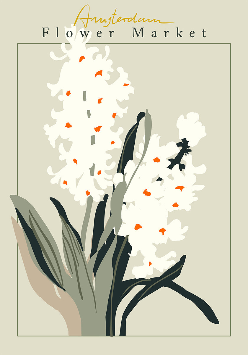Bloemenmarkt Amsterdam Hyacint Poster