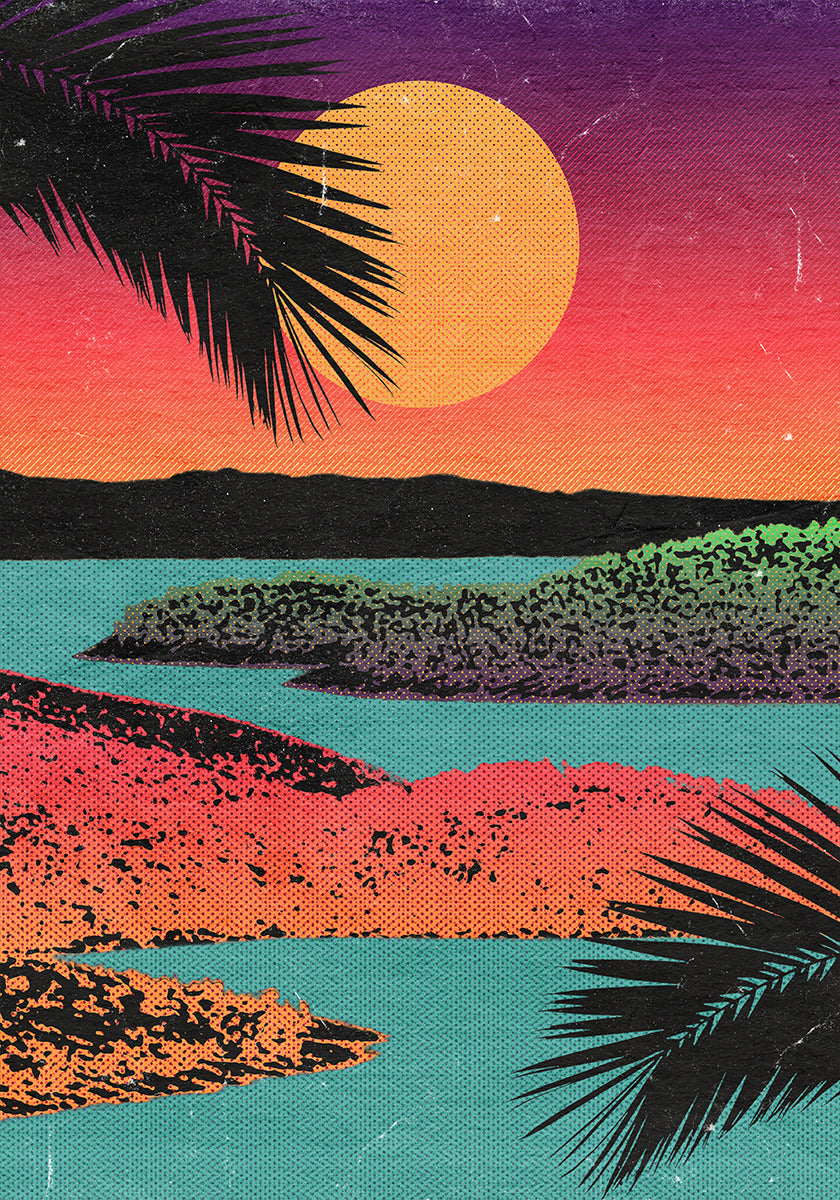 Retro zonsondergang