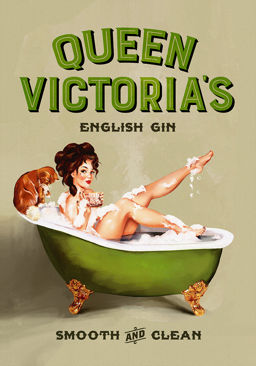 Koningin Victoria Engelse Gin Bath Pinup Girl