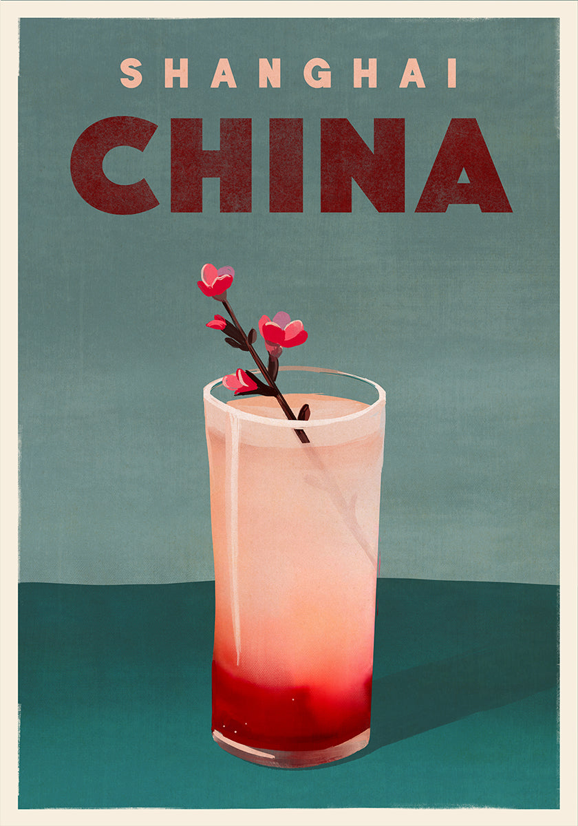 Reizen Cocktail Shanghai China Poster