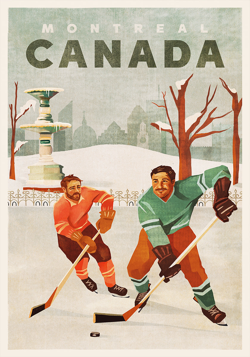 Montreal Canada vijver hockey jongens poster