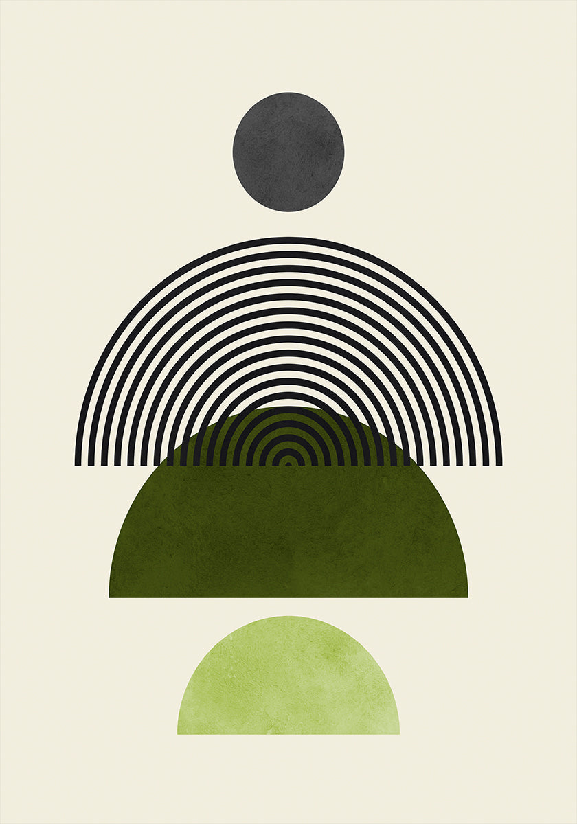 Lijnen en cirkels 4 Poster