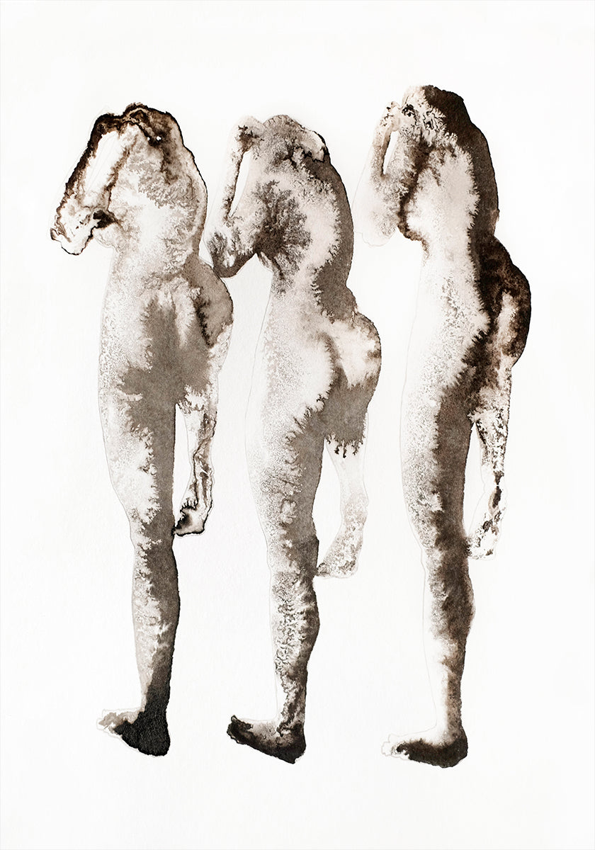 Figuurstudie 3x (naar Muybridge)
