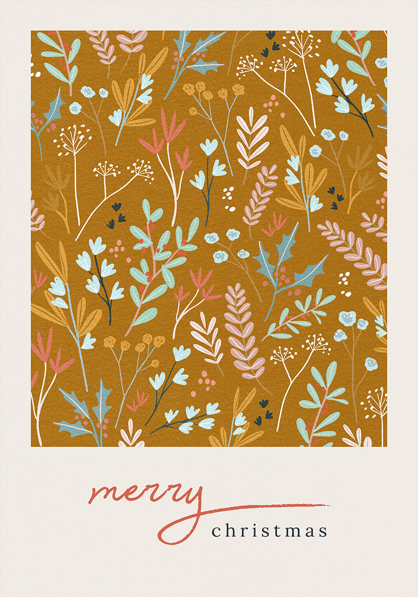 Vrolijk kerstfeest bronzen poster