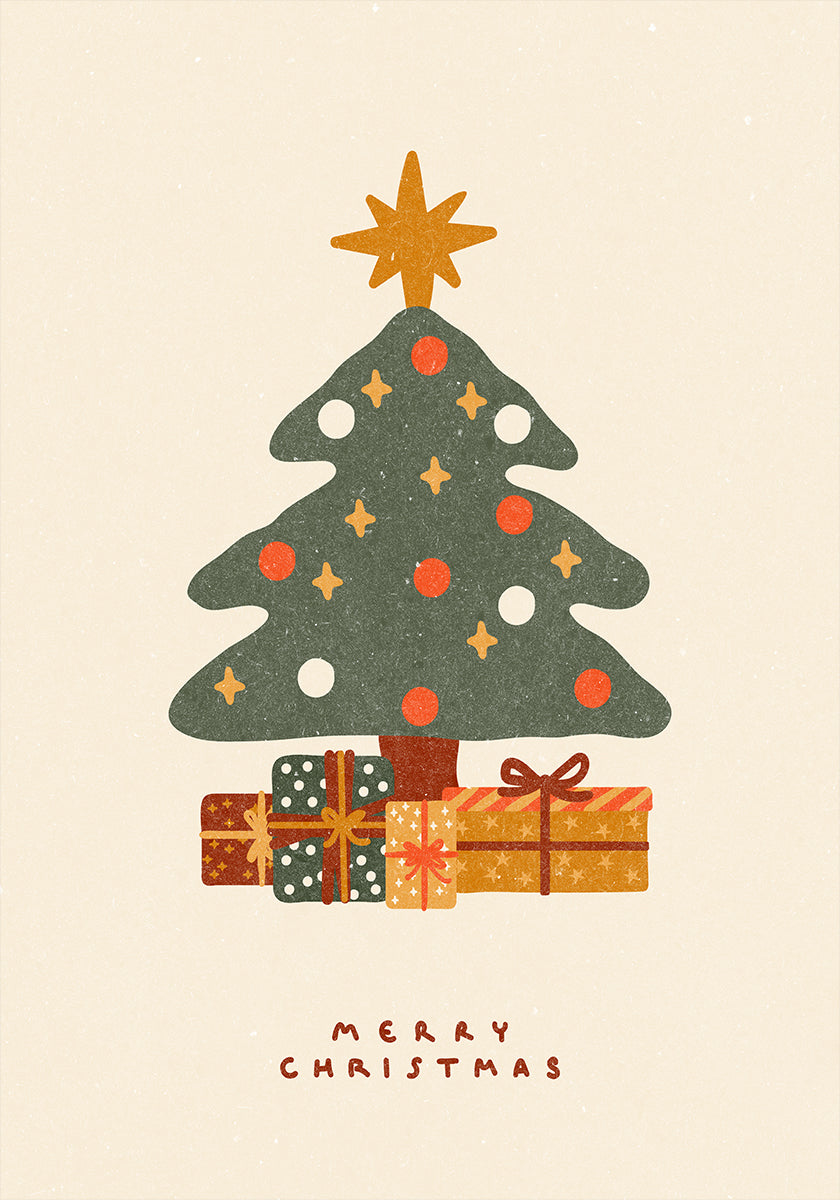 Kerstboom met geschenken Poster