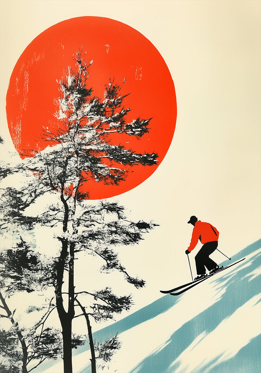 Skiën in Japan-poster