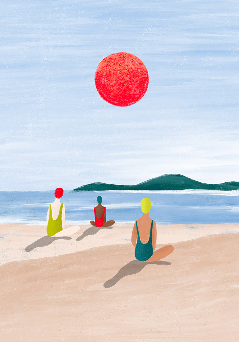 Meisjes op het strand