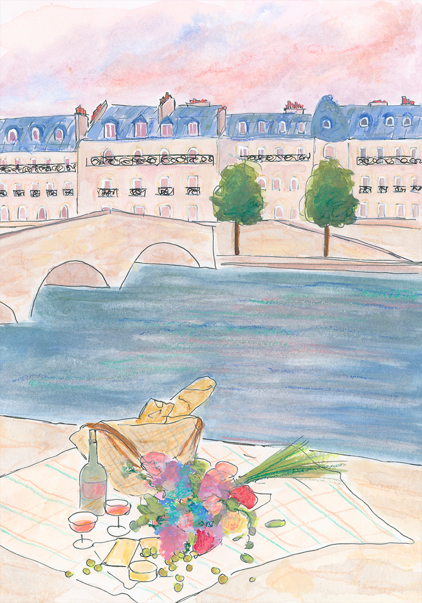 Picknick in Parijs aan de Seine