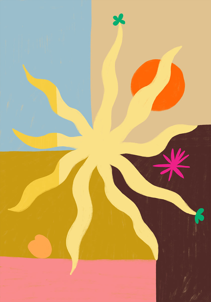 Zon, fruit en bloem