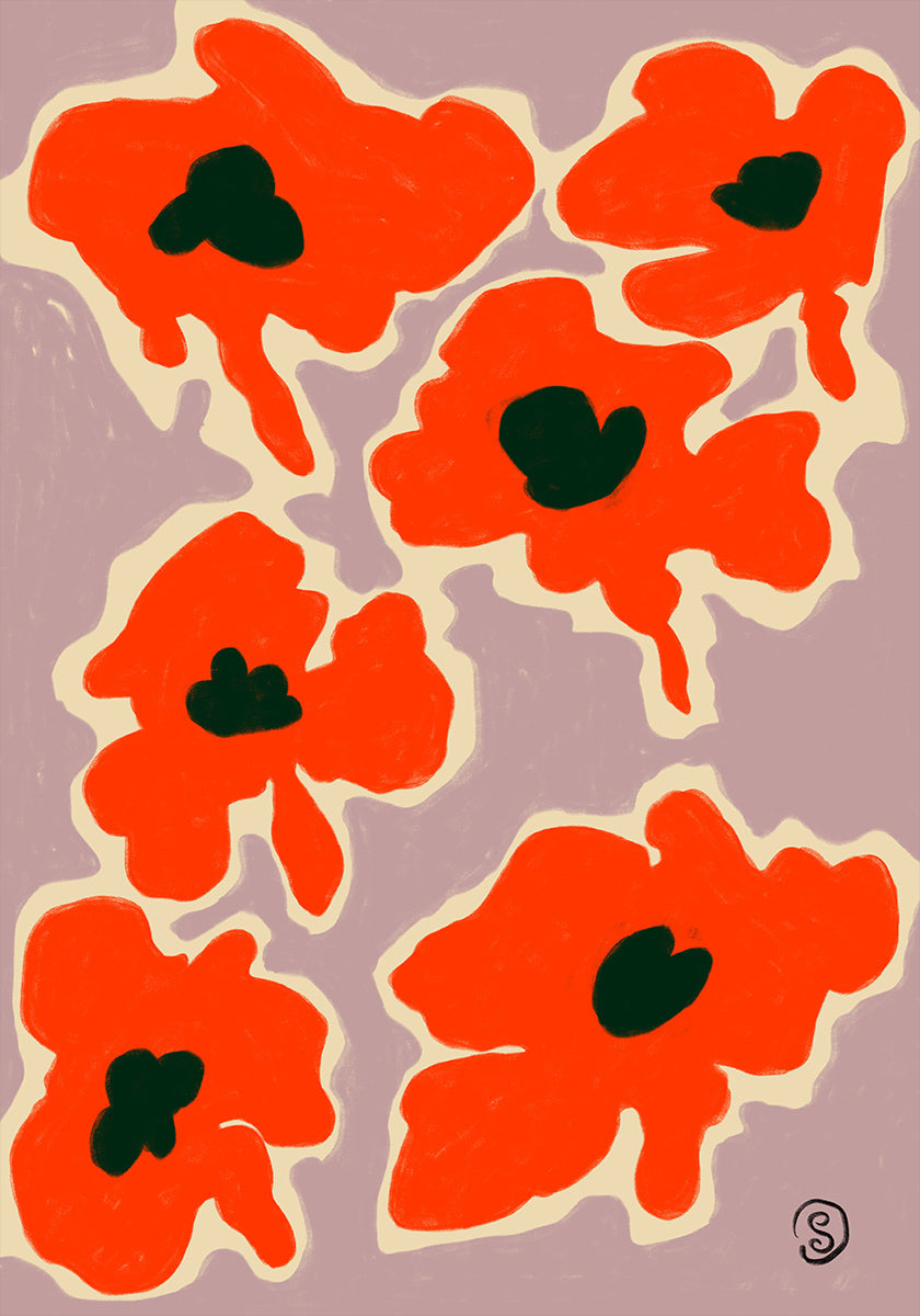 Levendige papaverbloemen