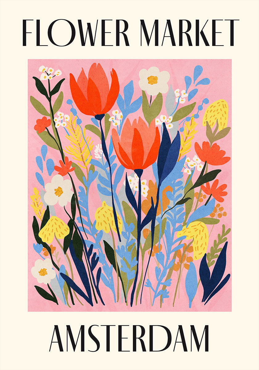 Bloemenmarkt Amsterdam Nederland Poster
