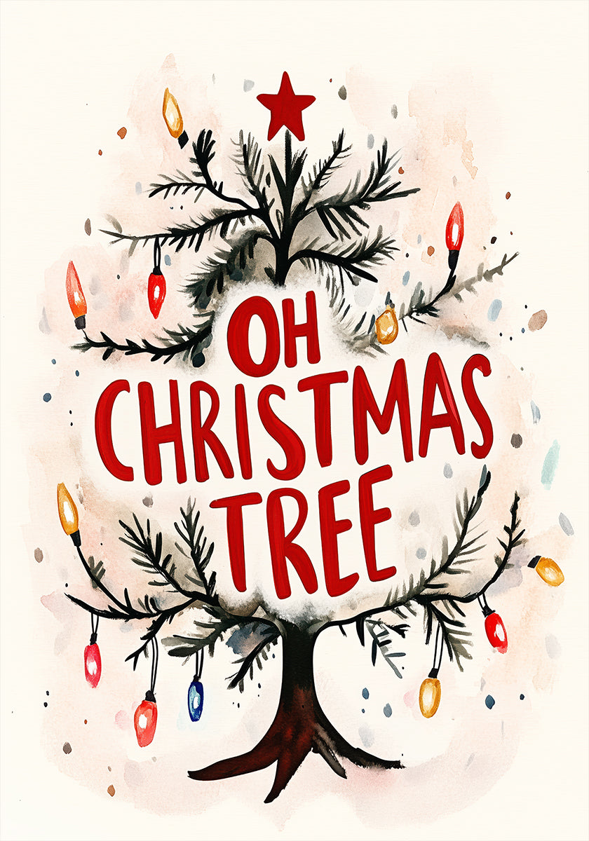 Feestelijke boom gloed poster