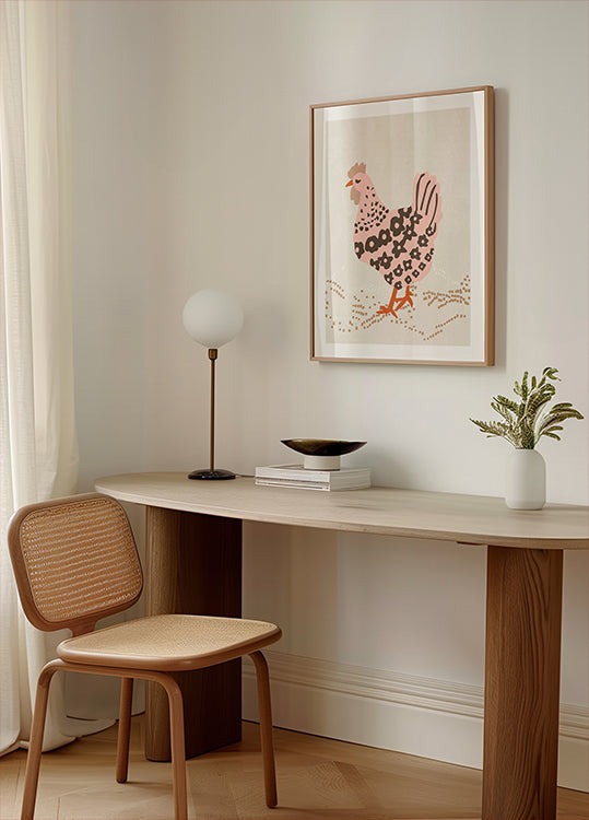 Pink hen on the grass (NEW) - Posterbox