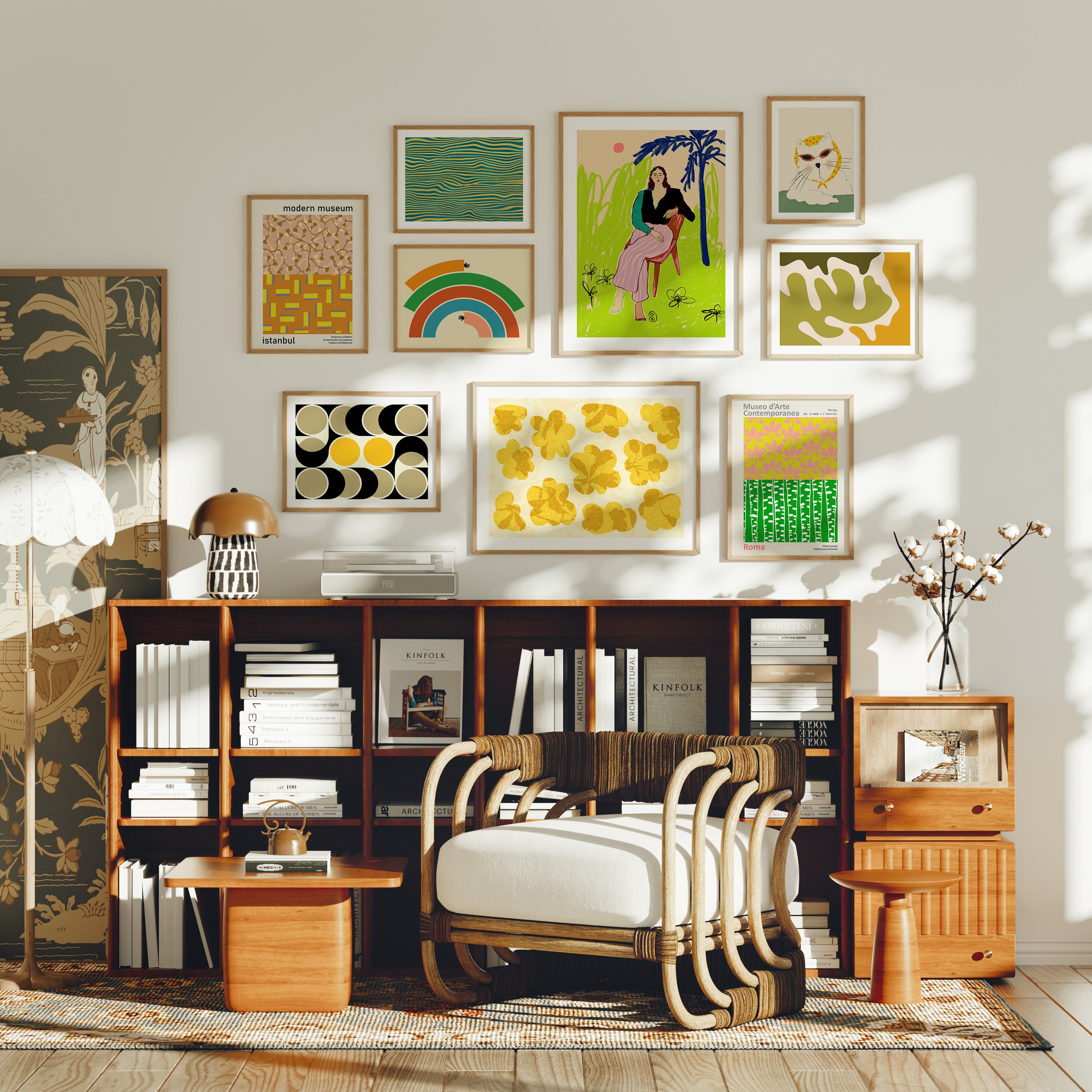 Kleurrijke moderne galerij muur set poster