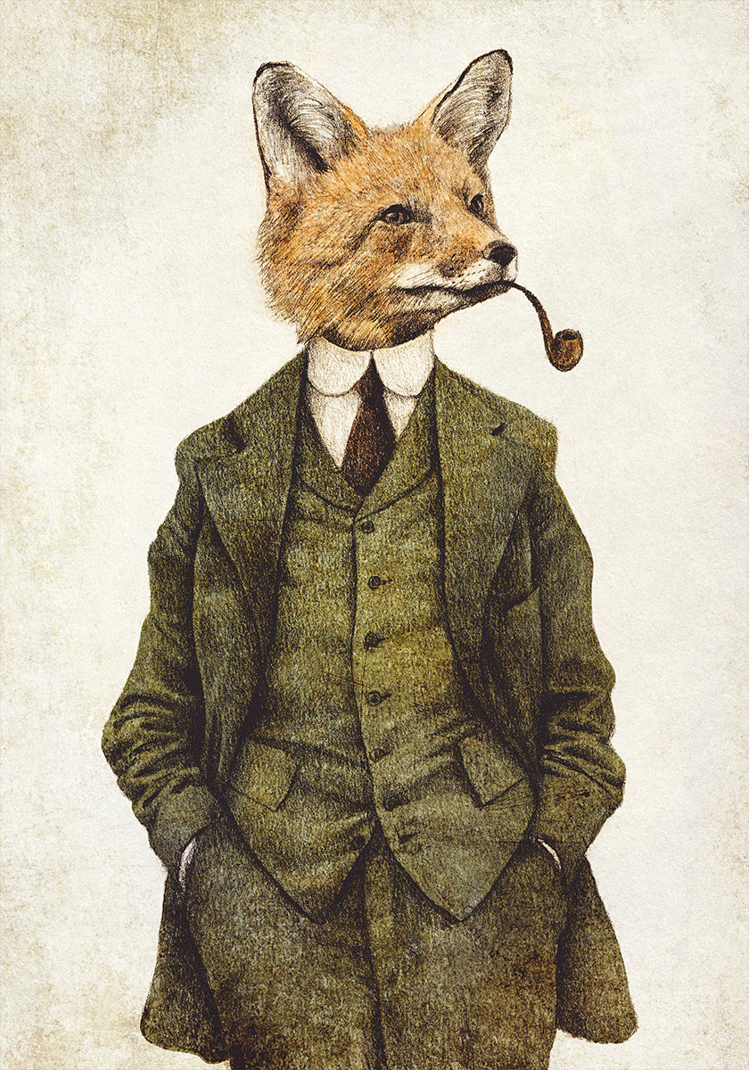 De vintage stijlvolle Fox-poster