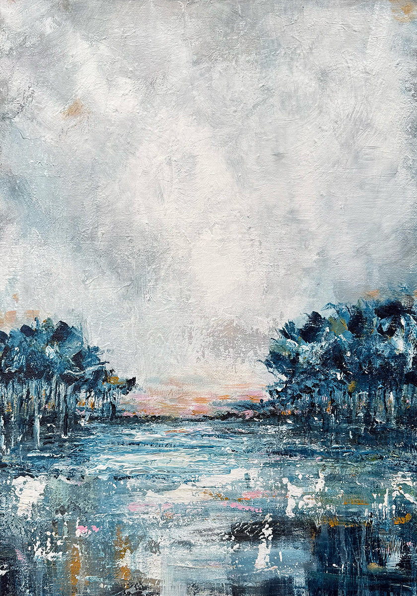 Winter blauwe poster