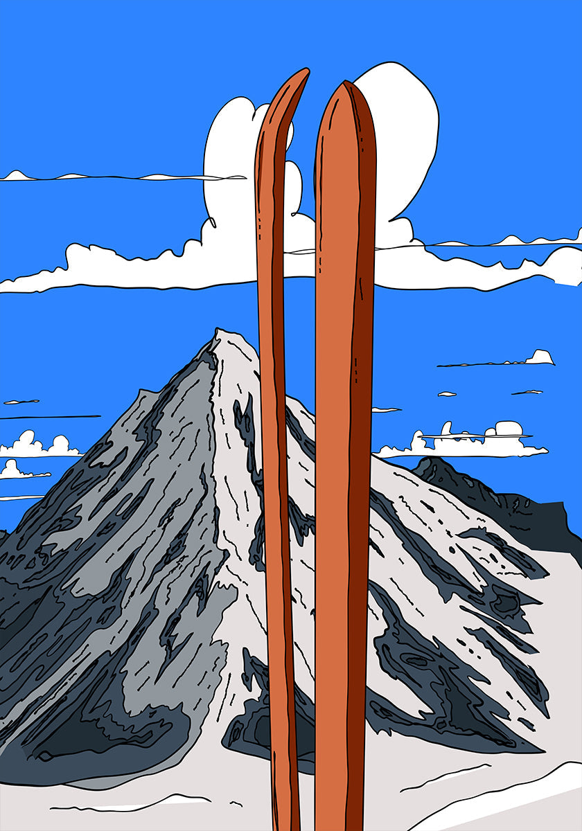 Een prachtige skivakantie-poster