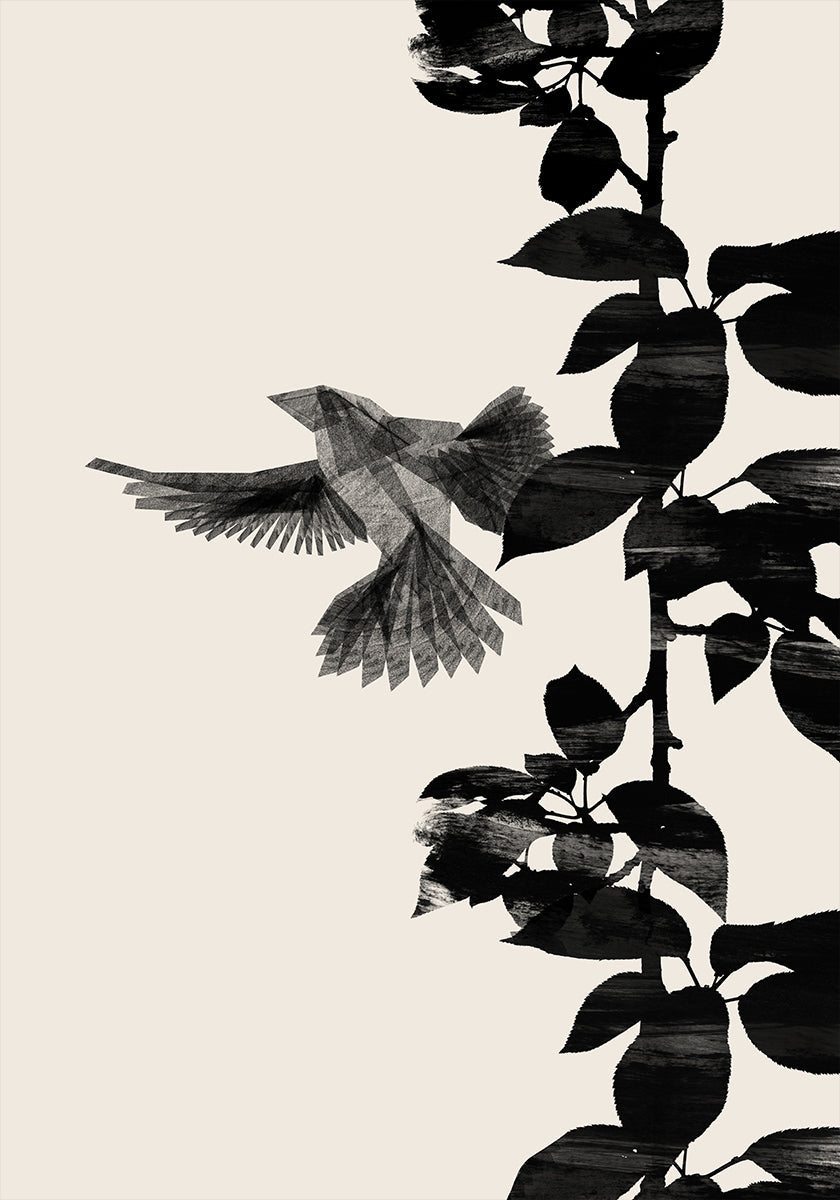 Vogel Botanisch een poster van 20 x 30