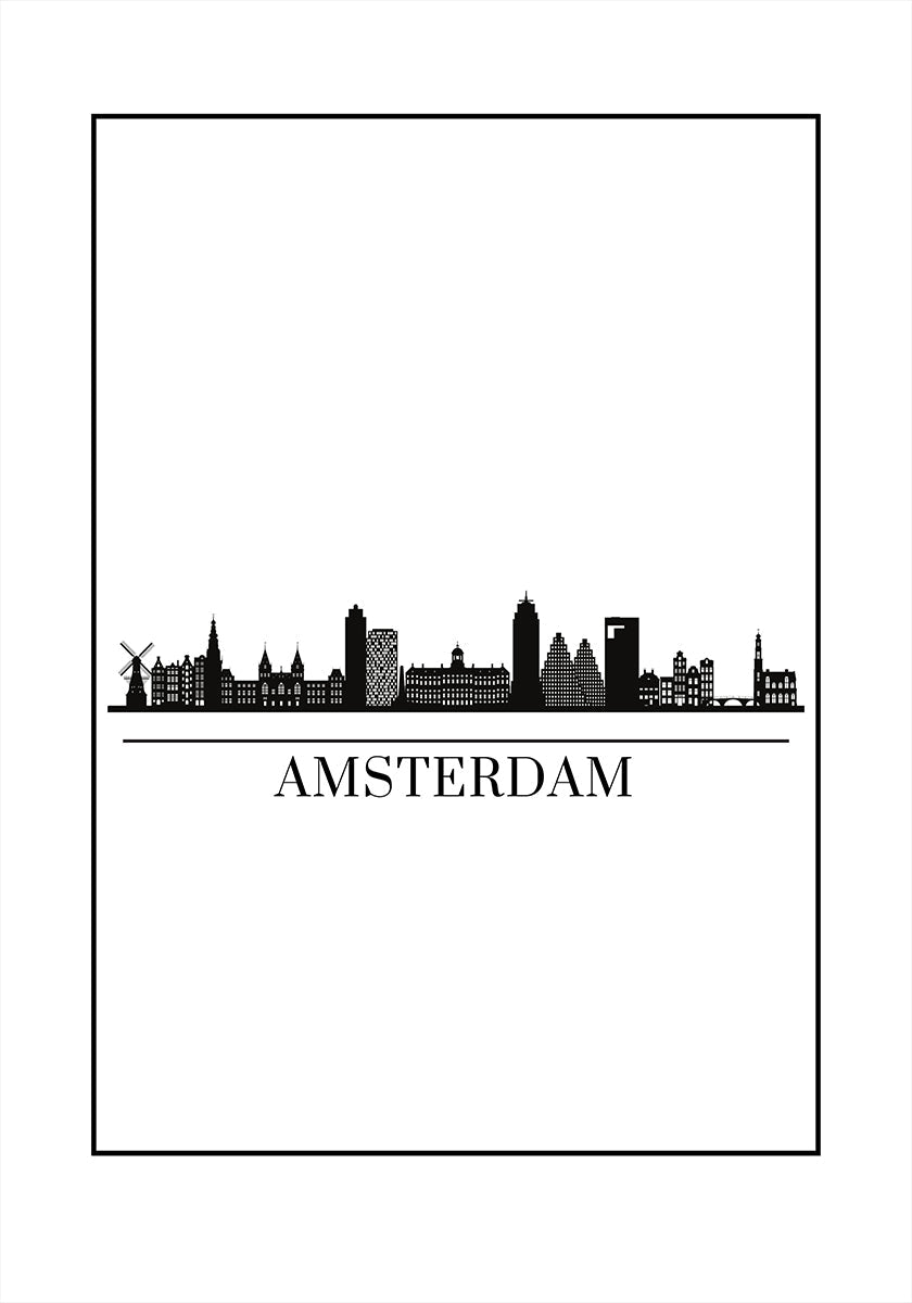 Skyline-poster van Amsterdam