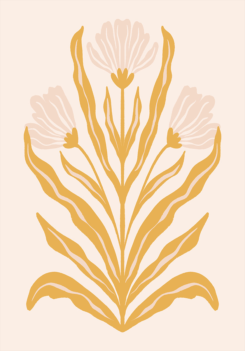 Symmetrische pastelkleurige bloemen