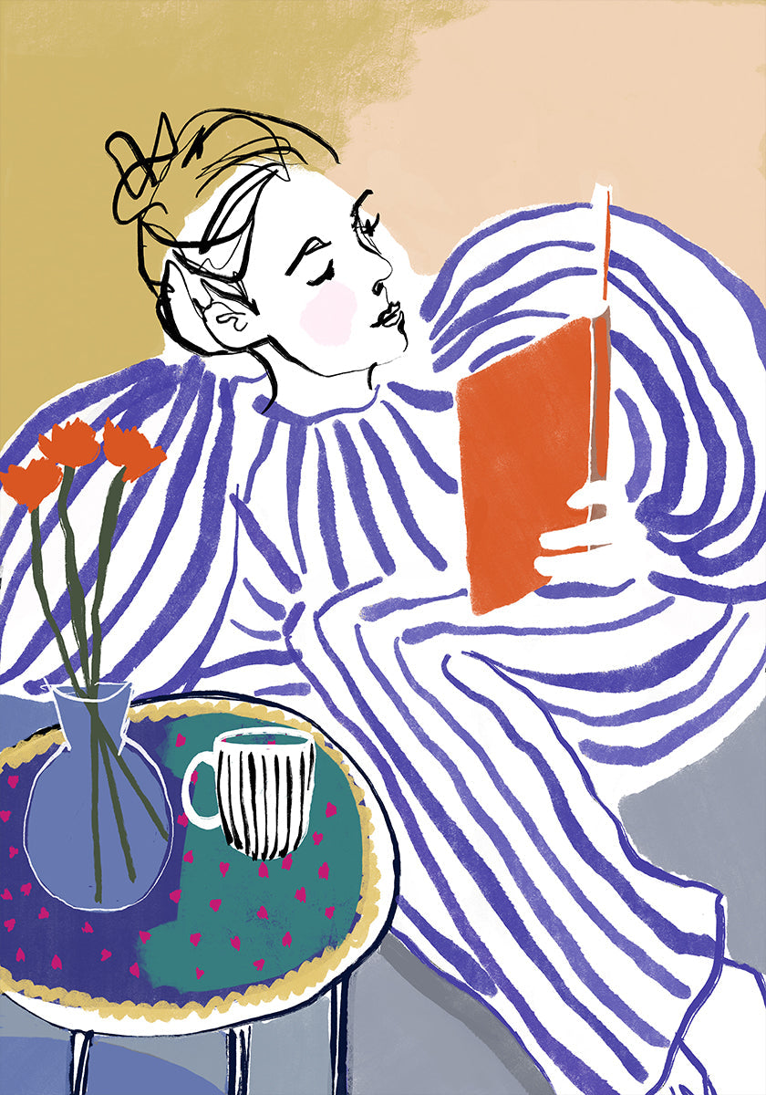 Gezellige leeshoekposter