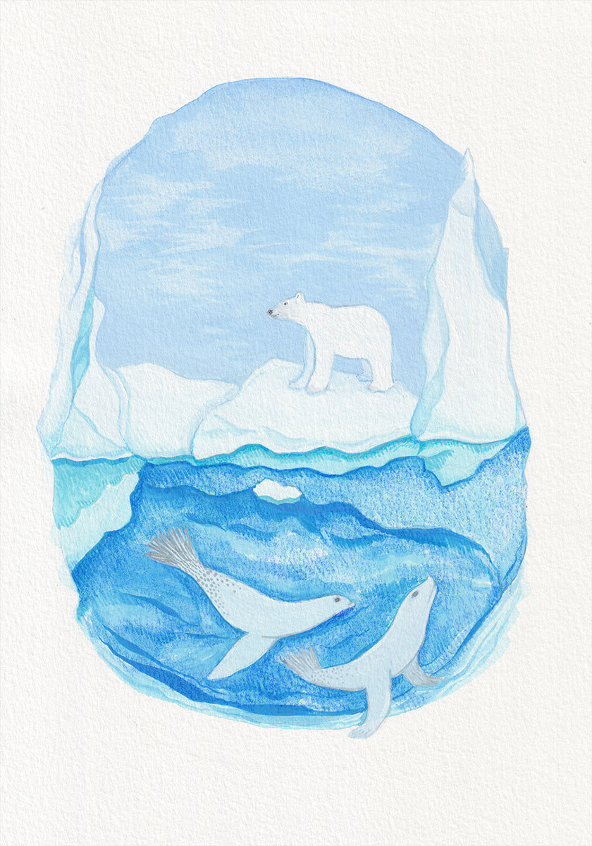 Arctisch leven - bevroren zeeën - ijsbeer en zeehondenposter