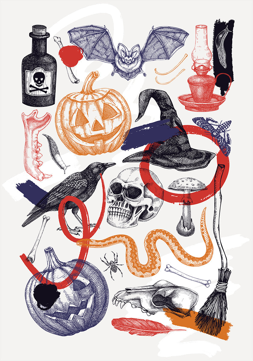 Halloween collage kunstposter