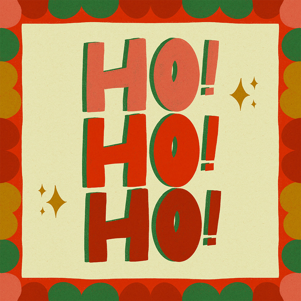 Ho Ho Ho Chirstmas feestelijke illustratie (nieuw)