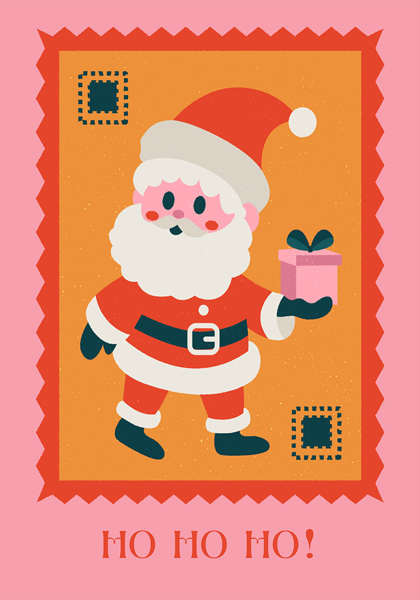 Ho ho ho - Kerstman met cadeauposter