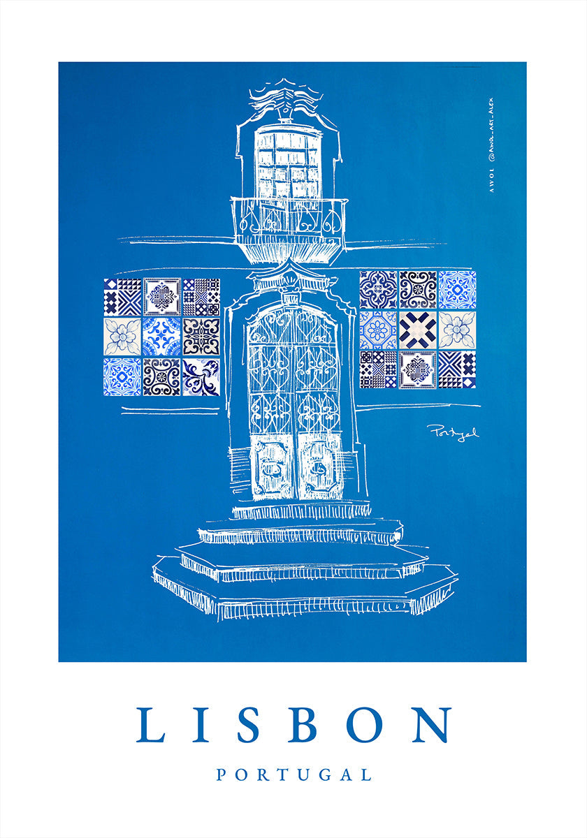 Lissabon Windows, deuropening & patronen poster