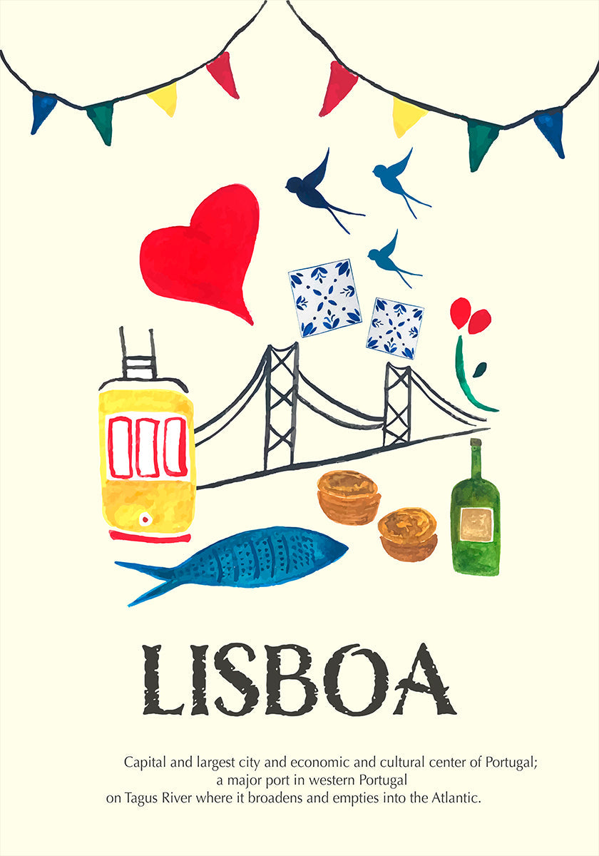 Poster Poster van Lissabon