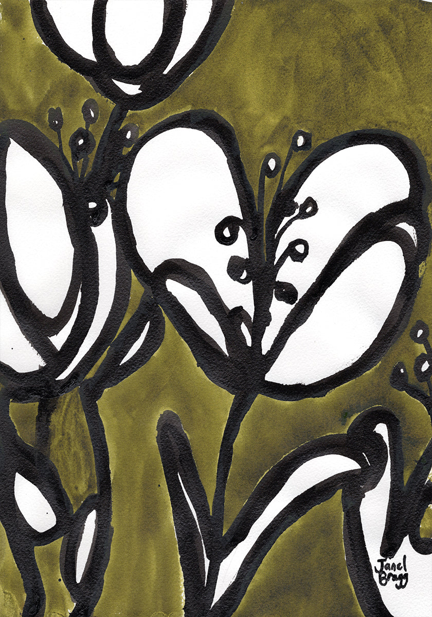 Bloemen Met Tulpen In Mosgroene Poster