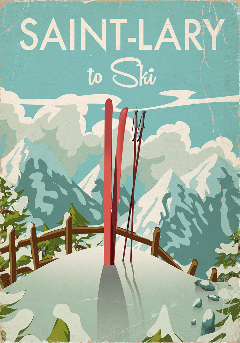 Saint Lary Ski Poster Plakat - Posterbox