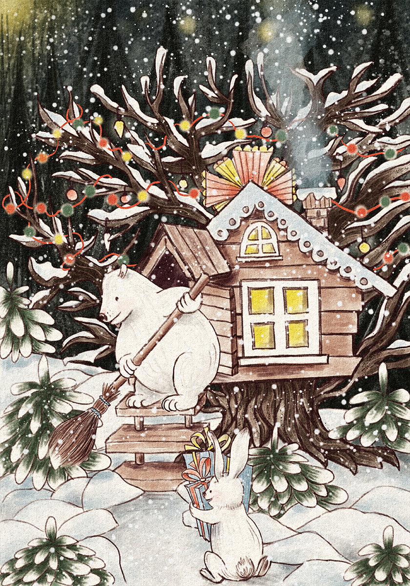 Kerstboomhut Poster