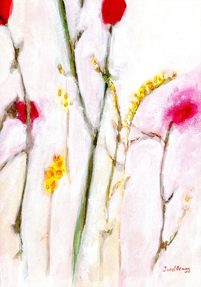 Bloemen in oranje en lila poster