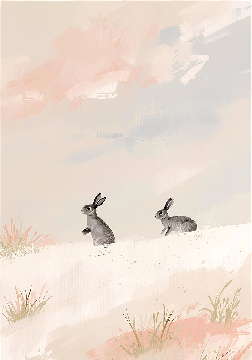 Hasen im Schnee-poster