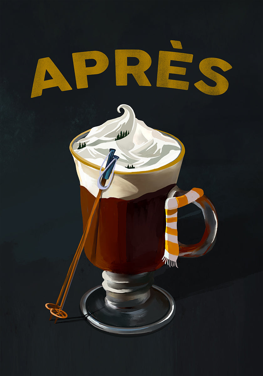 Après Hot Cocoa Cocktail Ski Art Poster