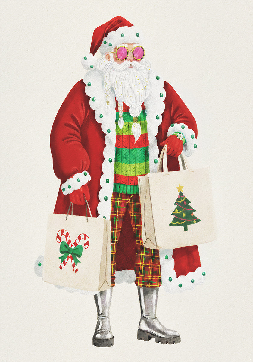 Santa Goes Shopping Plakat - Posterbox