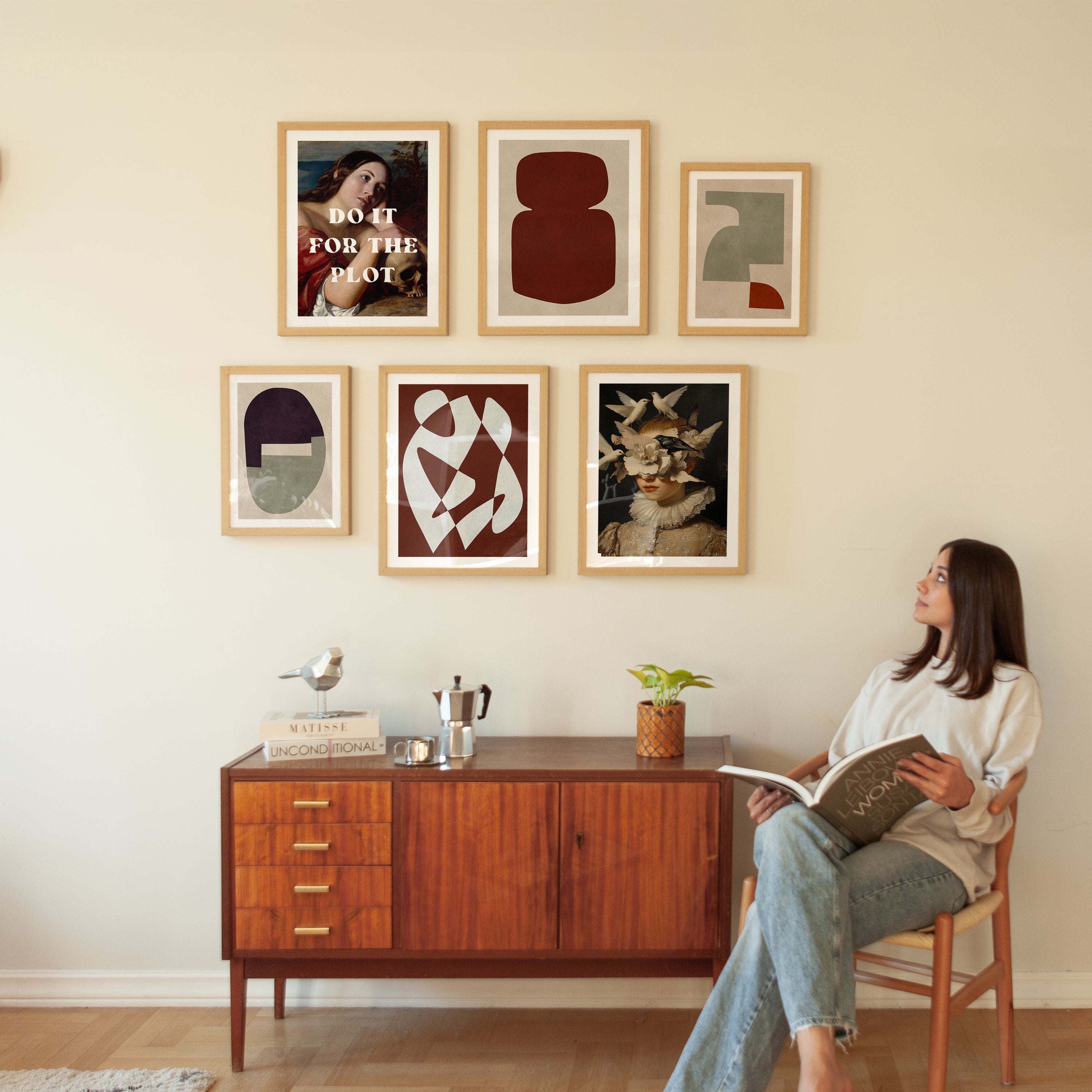 Neutrale moderne galerij muurset poster
