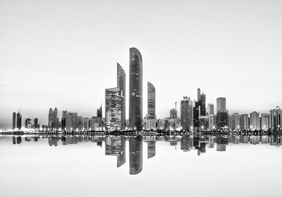 Abu Dhabi stedelijke reflectie poster