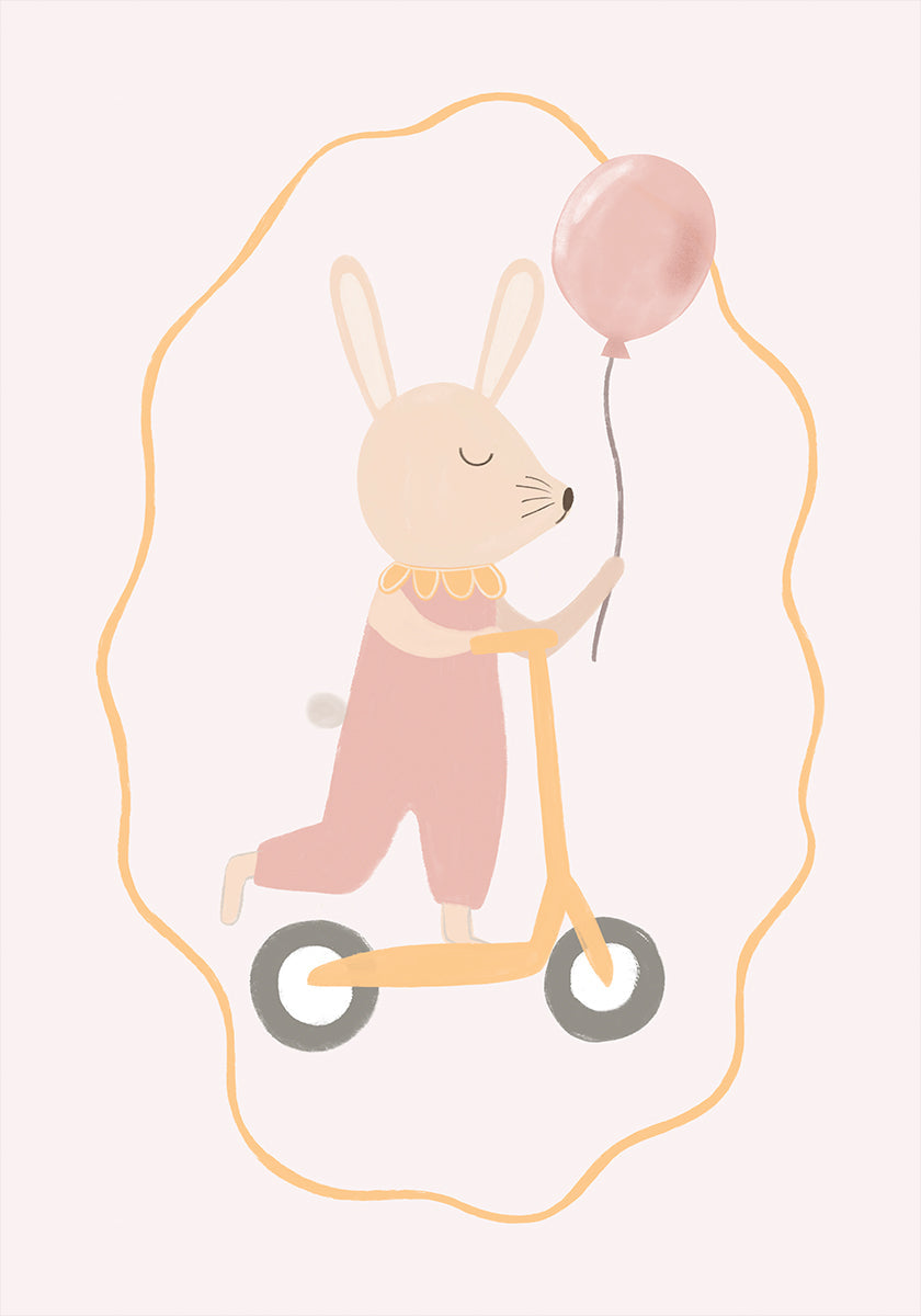 Bunny On a Scooter (NEW) - Posterbox