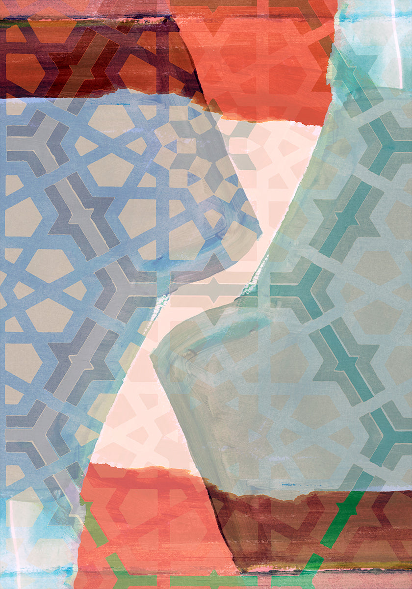 Overlapping Geometric Patterns in Soft Hues (NEW) - Posterbox