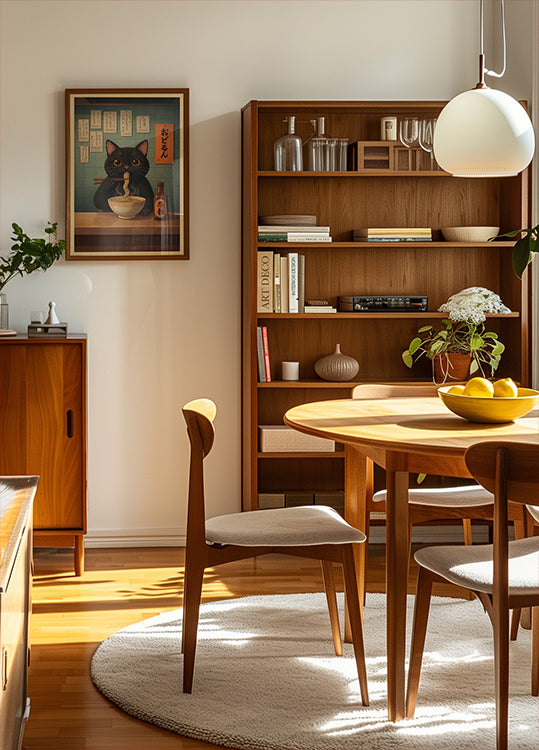 Ramen Night Cat Poster - Posterbox